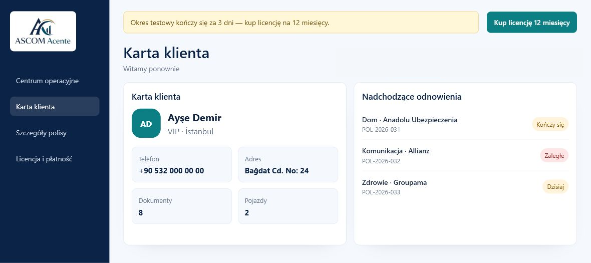 Karty klientów
