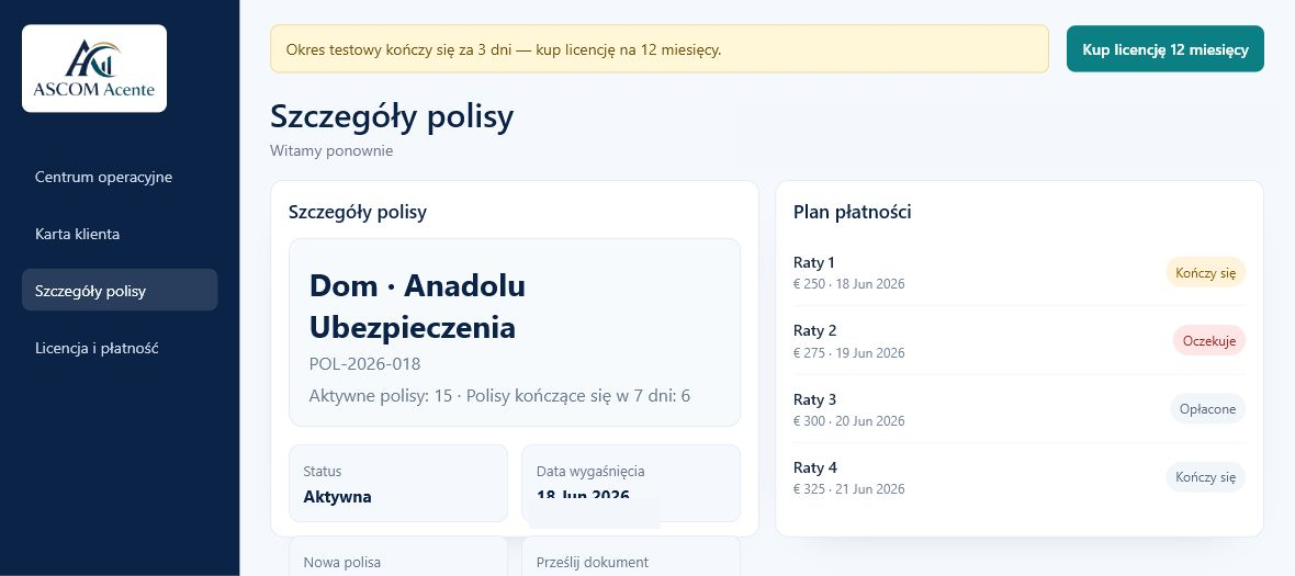 Zarządzanie polisami
