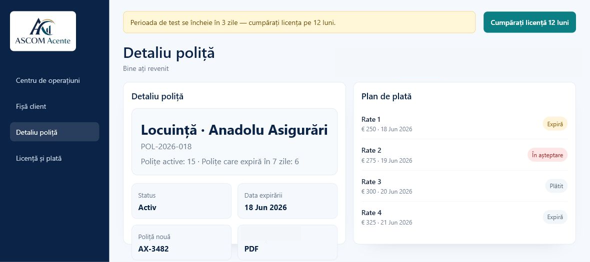 Administrare polițe
